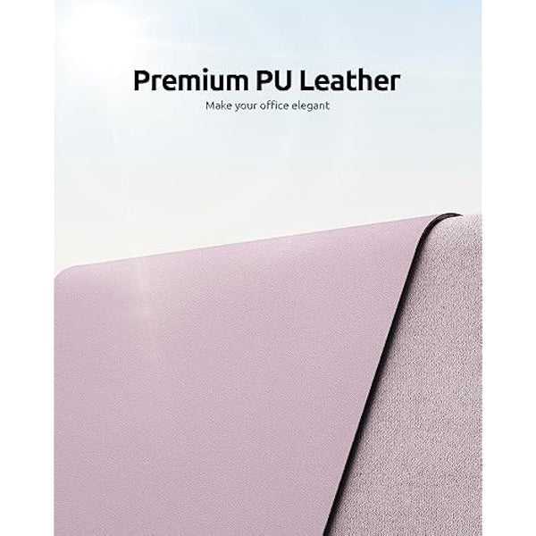 YSAGi Leather Desk Mat, Large Mouse Mat, Non-Slip Desk Pad, Waterproof PU Leather Table Protector Writing Pad for Office and Home (90 x 43 cm, Grayish Lavendar)