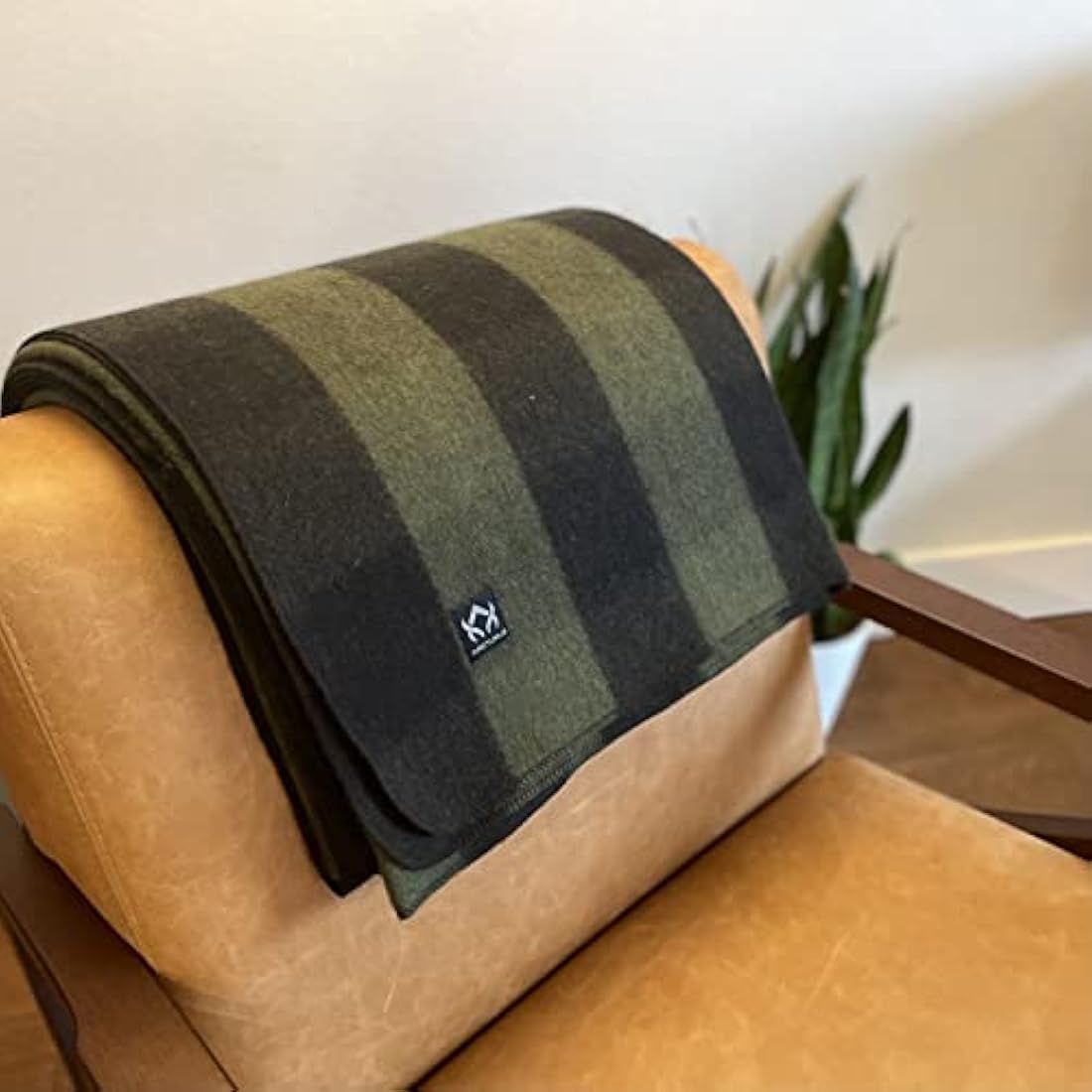Arcturus Backwoods Wool Blanket - 4.5lbs, Warm, Heavy, Washable, Large | Great for Camping, Outdoors, Survival & Emergency Kits (Olive Green Buffalo)