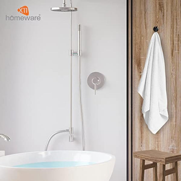 X11 Homeware Bath Towels Pack of 4 Egyptian Cotton Towel Set Highly Absorbent Soft Bathroom Towels Set of 4 Ring Spun Cotton Quick Dry Large Towels (White)