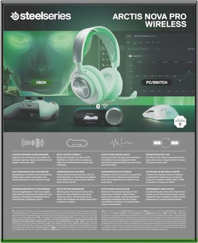 SteelSeries Arctis Nova Pro Wireless Xbox Omni-Platform Gaming Headset — Neodymium Magnetic Drivers — Active Noise Cancellation — 2 Battery System — Xbox, PC, PS5, PS4, Switch, Mobile