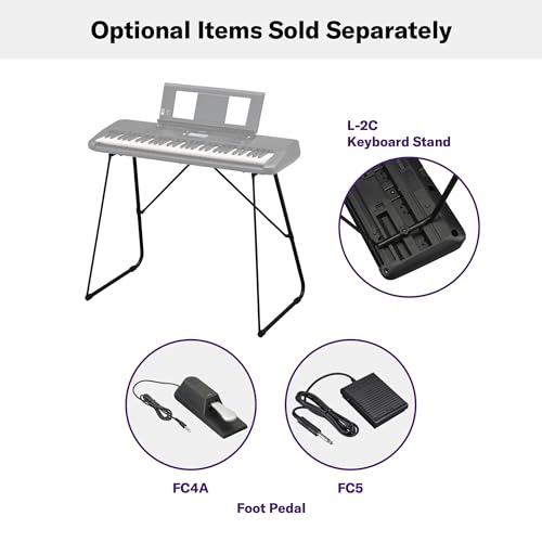 Yamaha PSR-E383 Portable Keyboard for Beginners, 650 Authentic Instrument Voices and Touch-Sensitive Keys with 48-Note Polyphony, Includes 2 Online Lessons with Yamaha Music School Teacher