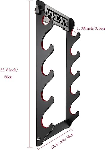 Dfdvye Katana Sword Holder - 5 Tier Samurai Sword Display Rack With Wall Mount for Wakizashi and Tanto