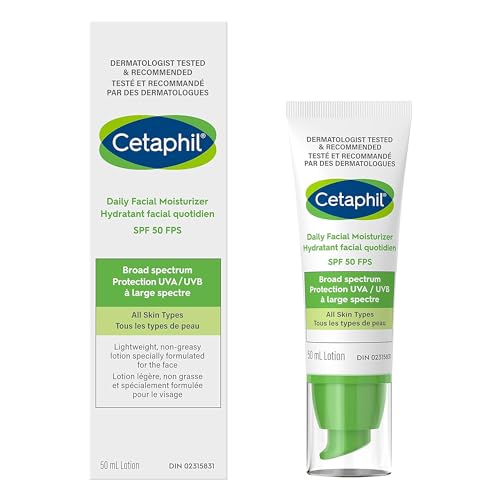 Cetaphil Daily Facial Moisturizer with sunscreen SPF 50+, 1.7 oz