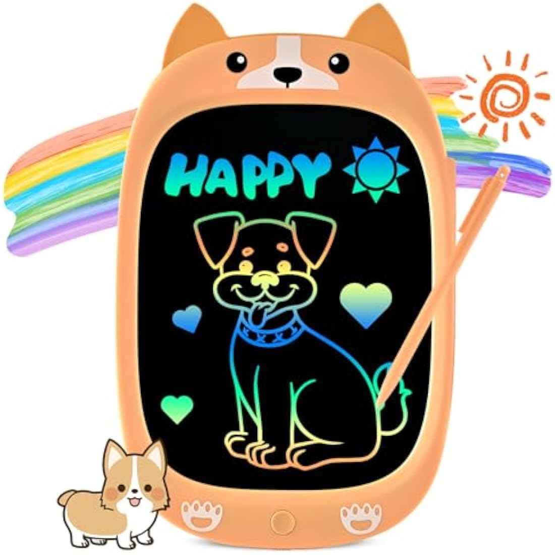 PINKCAT Toddler Toys Boys Girls Gifts, LCD Writing Tablet Kids Toys for 2 3 4 5 6 7 8 Year Old Baby Doodle Pad Educational Drawing Tablet Birthday (Yellow)