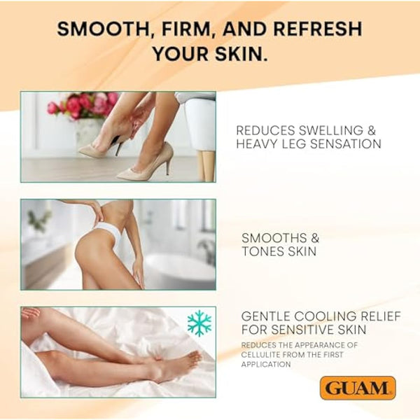 GUAM Seaweed Mud Anti Cellulite Treatment for Legs and Thighs - 1 kg Menthol Algae Cellulite Remover, Skin Firming Clay - Gentle Antioxidant Cooling Formula to Improves Firmness, Reduces Leg Swelling