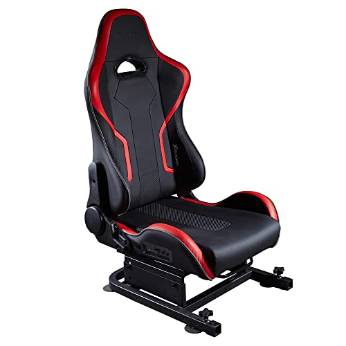 X-Rocker CHICANE Racing Sim Cockpit Racing Chair, Racing Rear Seat Frame for Steering Wheel Stands, Driving Simulation Chair with Adjustable Sliders and Adjustable Height for Racing Rig - BLACK