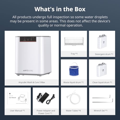 ANYCUBIC Wash and Cure 3 Station, 2 in 1 Wash & Cure Machine for ANYCUBIC Photon Mono Mars LCD/SLA/DLP Resin 3D Printing Models with Dual Cleaning Modes and Uniform Curing, Washing Size 165x100x180mm³