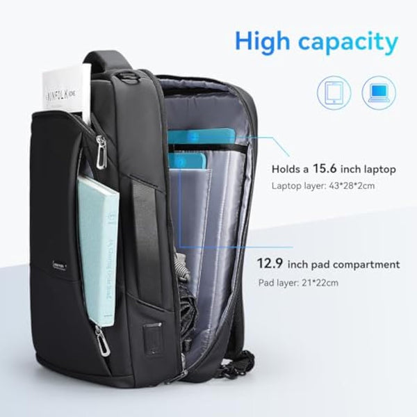 MARK RYDEN 3 in 1 Laptop Backpack for Men, 15.6 Inch Business Handbag, Briefcase, Lightweight Sling Bag With USB Port