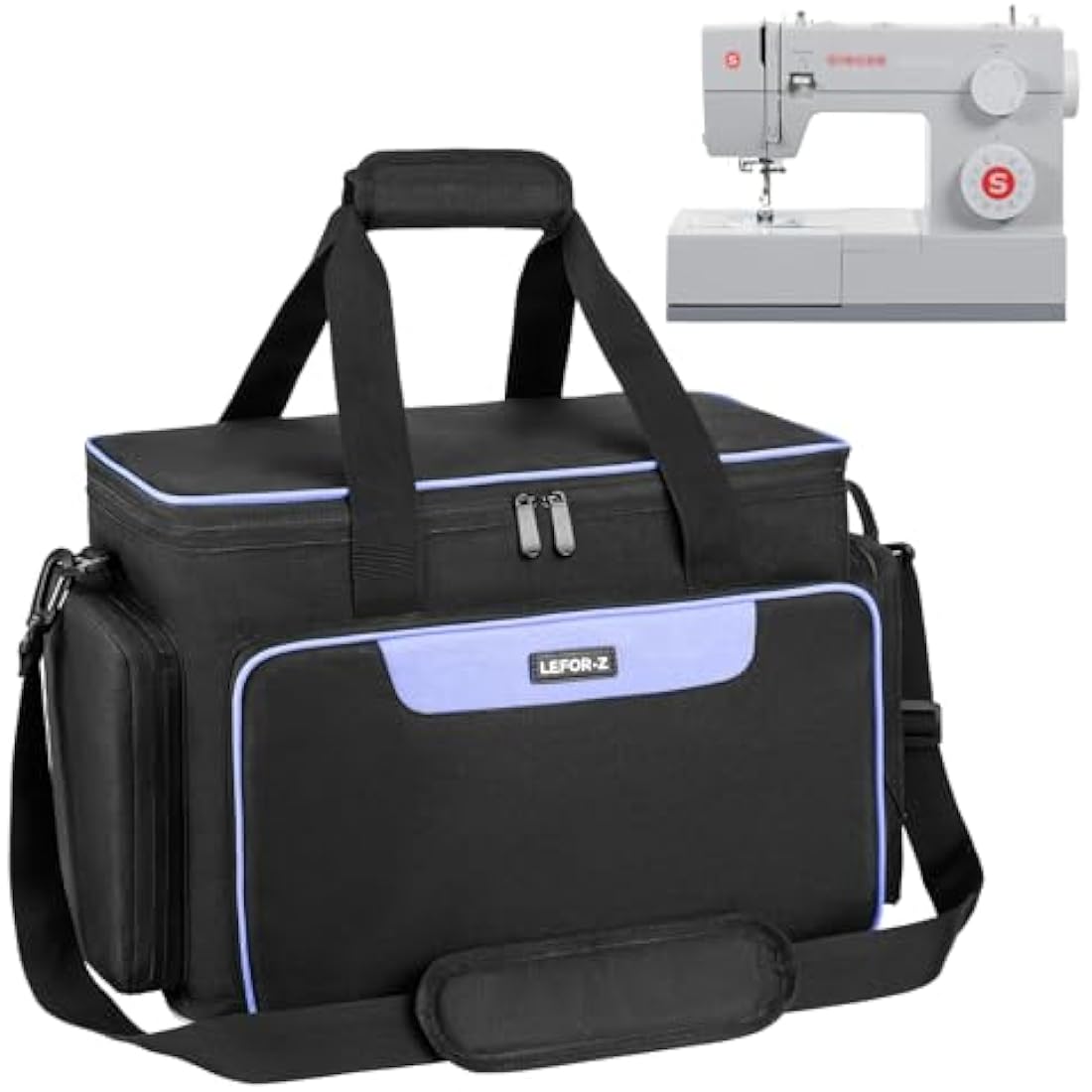 LEFOR·Z Sewing Machine Bag,Sewing Machine Carry Case with Pockets for Sewing Machines and Sewing Accessories,Sewing Bag Fit for Most Standard Size Singer,Brother,Janome,Sewing Box Large,Black
