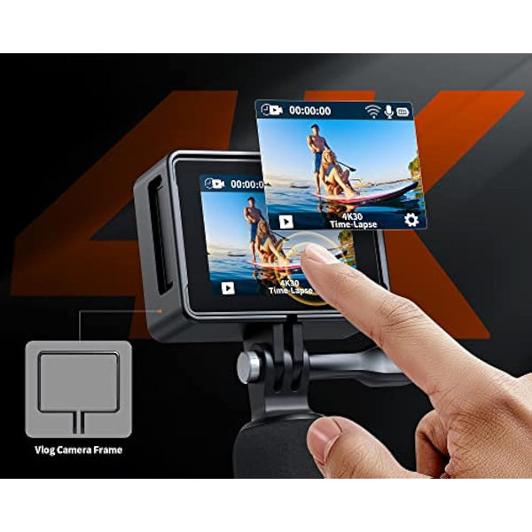 iZEEKER Action Camera 4K 20MP, 40M Waterproof Underwater Camera for Snorkeling, Camcorder with EIS, Helmet Camera with 2" Touchscreen, 170°Wide Angle, 2 Batteries, WiFi, Remote Control, Accessories