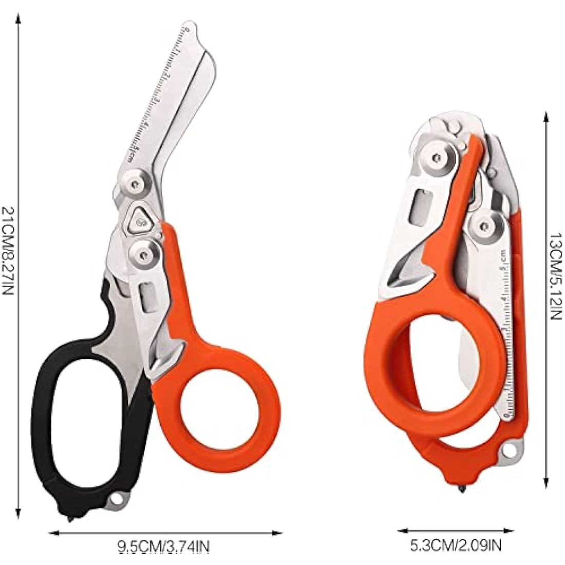 IMKRC Raptor First Aid Scissors, Tactical All-in-One Shears with Ring Cutter, Glass Breaker, Orange, Stainless Steel