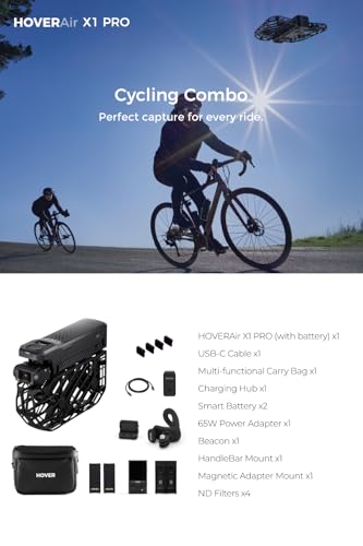 HOVERAir X1 PROMAX 8K Action Flying Camera, Foldable Drone with Camera with 26Mph Follow Speed, 10+ Fully Automatic Flight Modes, Fly Anywhere with OmniTerrain, SmoothCapture 2.0(Skiing Combo)