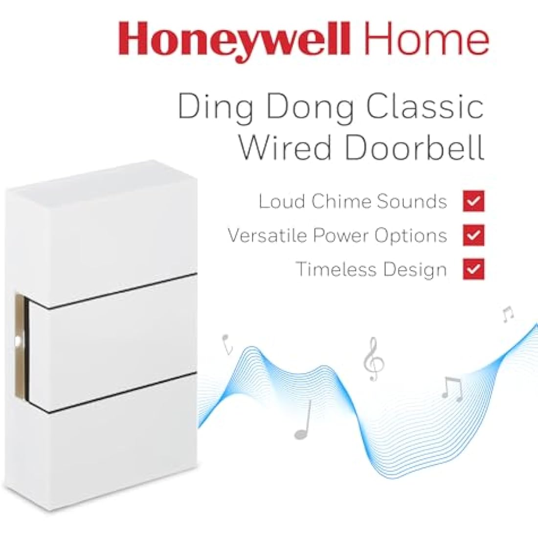 Honeywell Home Ding Dong Classic Wired Doorbell – White, D117