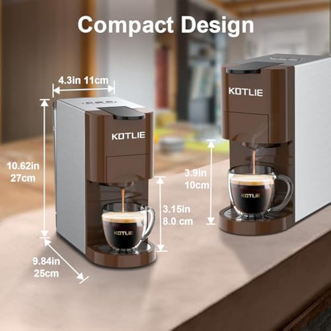 4 in 1 Espresso Single Serve Coffee Machine for Nespresso Original/Dolce Gusto/L’OR/Ground Capsule and ESE Coffee Pods,19Bar Multi-Capsule Coffee Machine AC-513K