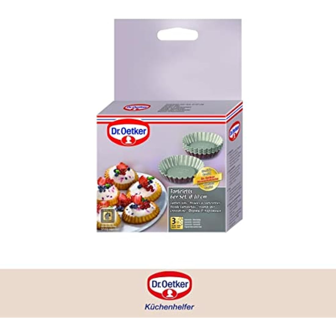 Dr.Oetker Tartelets Moulds Classic Set of 6 Ø10 cm in Brown-Silver, 10 x 10 x 3 cm