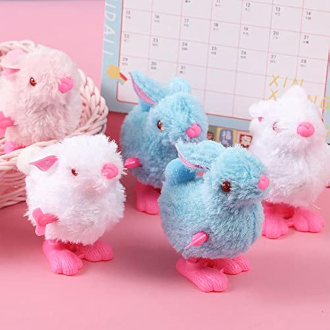12pcs Easter Wind-Up Toy for Kids,Colour Wind Up Jumping Rabbit Toys Plush Rabbits Toys Mini Clockwork Toys for Kids Toys Easter Party Favors Gift Easter Basket Fillers