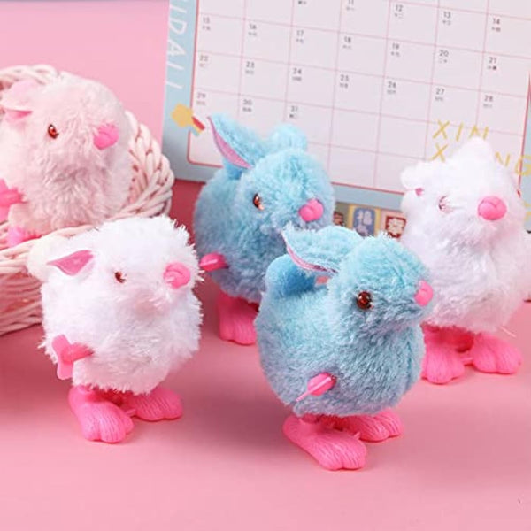 12pcs Easter Wind-Up Toy for Kids,Colour Wind Up Jumping Rabbit Toys Plush Rabbits Toys Mini Clockwork Toys for Kids Toys Easter Party Favors Gift Easter Basket Fillers