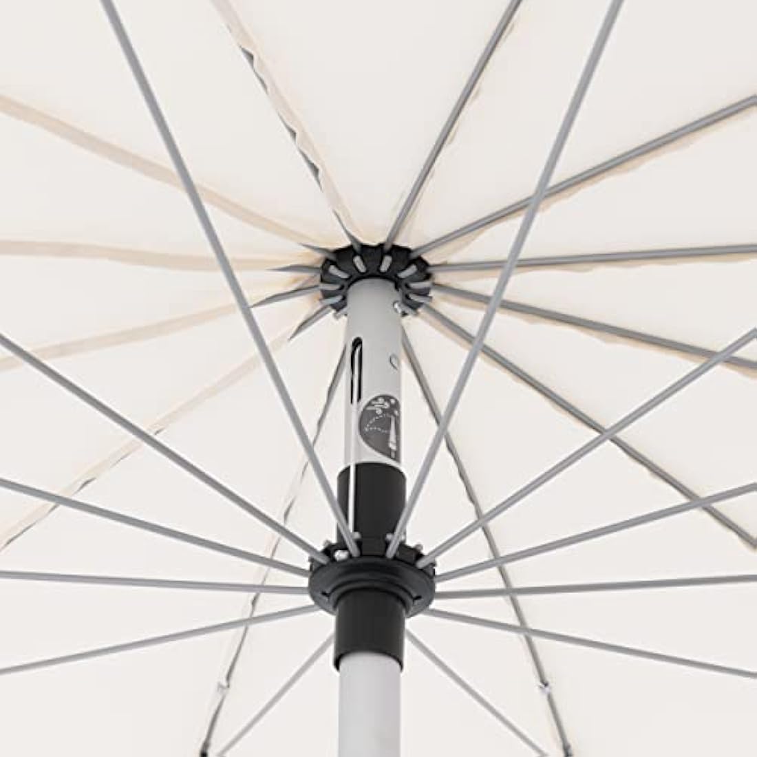 Doppler Parasol Asia Look SL-AZ Auto Tilt 250 cm Nature I Garden Umbrella Bendable I Crank Umbrella with UV Protection 50+ I Crank Umbrella Made of Aluminium I Rainproof Polyester Umbrella Roof