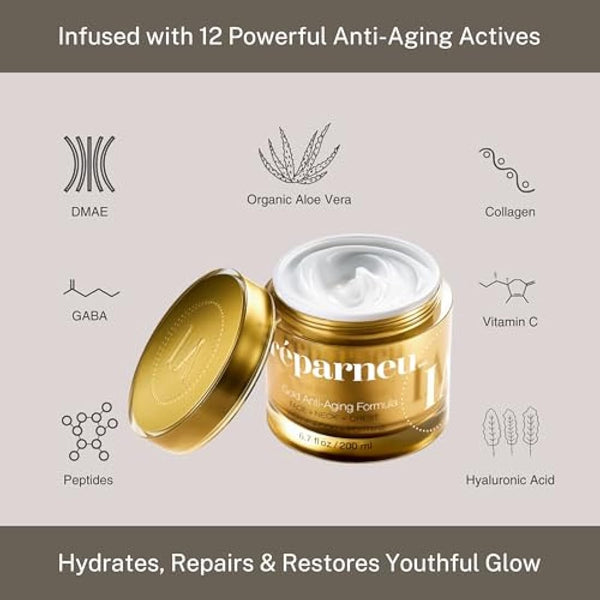 InfiniteAloe Gold Anti-Aging Moisturizer Formula - Organic Aloe Supported by Twelve Key Anti-Aging Ingredients to Deliver Younger Looking, Hydrated, Soft Skin (1.7 Oz.)