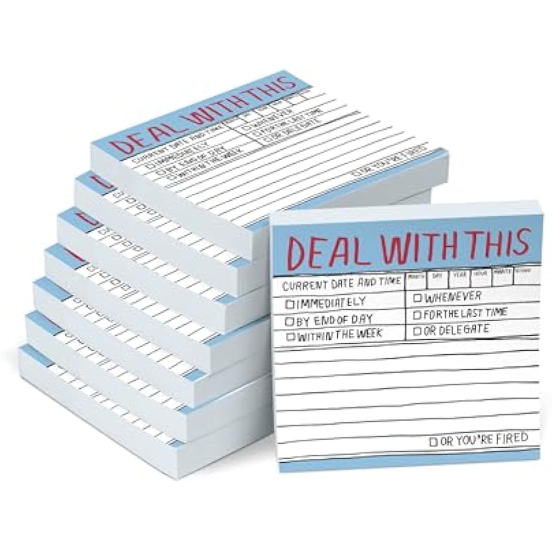 8-Pack Knock Knock Deal with This Hand-Lettered Sticky Notes, to Do Pads, 3 x 3-inches, 100 Sheets Each