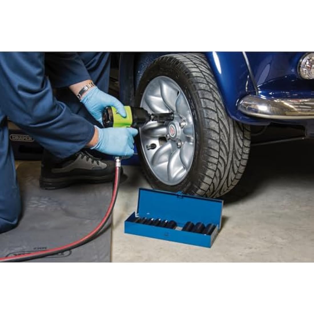 Draper 38369 Expert Hi-Torq Metric Socket Set, 1/2" Square Drive, 10 Pieces , Black