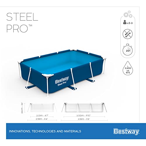 Bestway Steel Pro | Metal Frame Above Ground Pool, Family Outdoor Pool 9.10ft