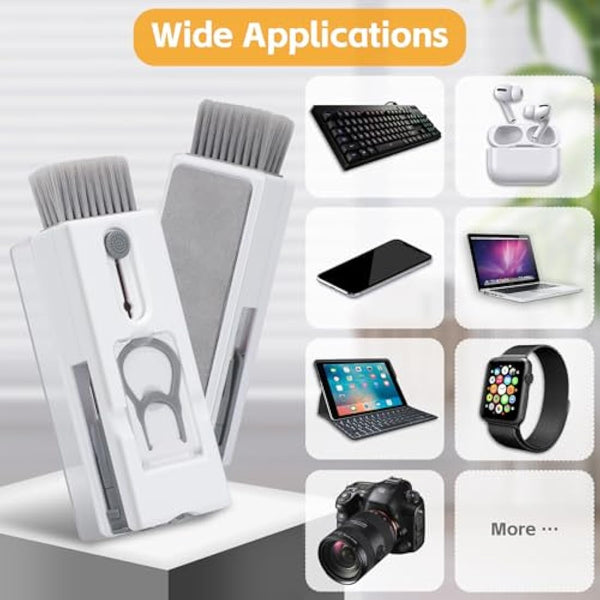 Alyvisun 11 in 1 Laptop Cleaning Kit, Multifunctional Keyboard Cleaner Brush with Keycap Puller for Tablet, Phones, Earphones, PC, Grey