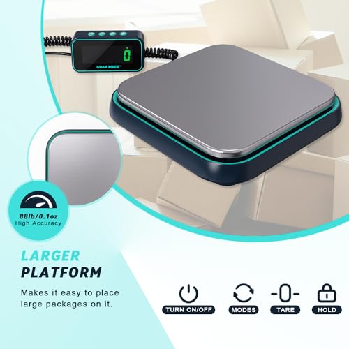 GRAM PRES Digital Shipping Scale, 86 lbs/0.1 oz High Precision Postal Scales for Parcels with Hold/Tare/Separate LCD Display, Letter Scales, Stainless Steel Postal Scale, Parcel Scales for Small