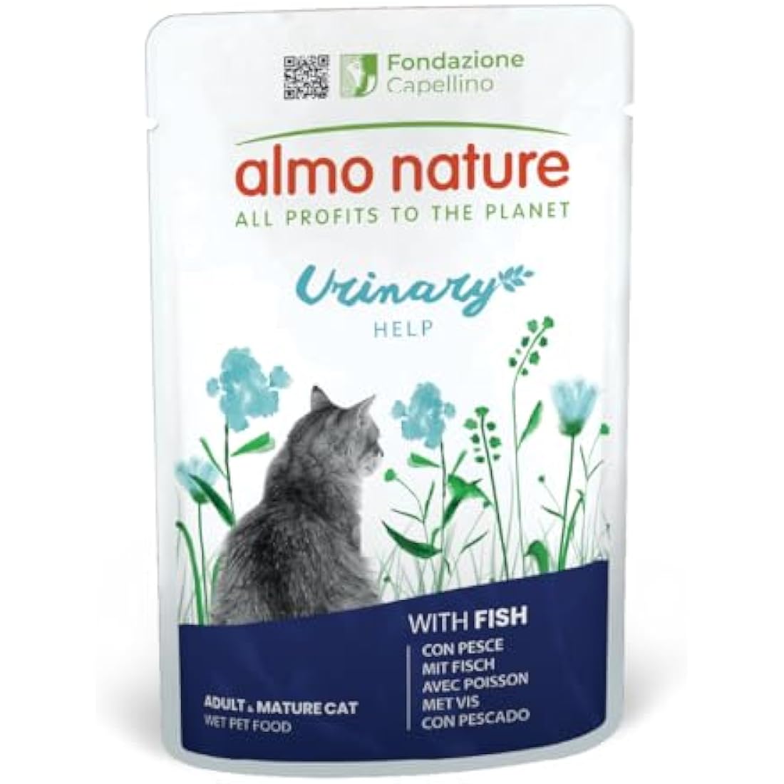 Almo Nature Functional - Urinary Help - Complete Wet Cat Food for Cats with Urinary Tract Sensitivity - with Fish - for Proper Functioning of the Urine Disposal System - 70g (Pack of 30)