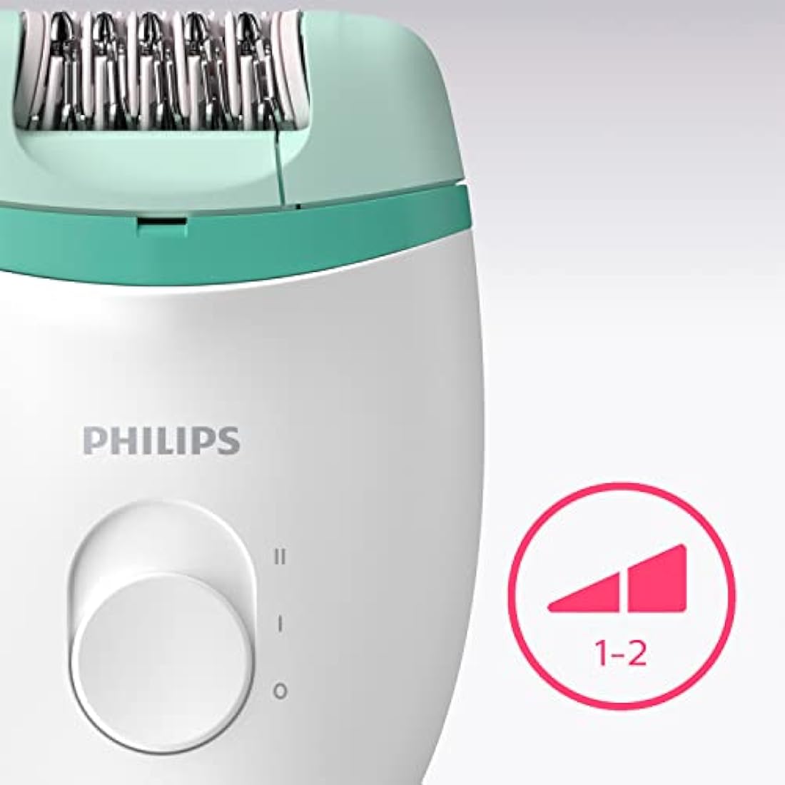 Philips Satinelle Essential Epilator, Corded, Compact Hair Removal, BRE224/00 White & Green