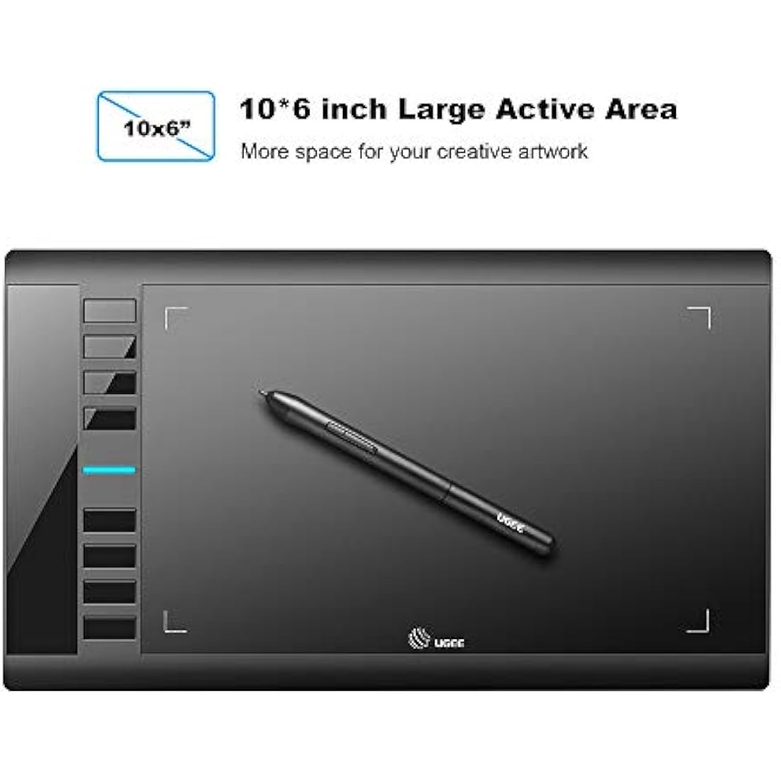 UGEE M708 Drawing Tablet,10x6in 3D Digital Graphics Tablet with 8192 Level Battery-free Tilt Pen,8 Hot Keys,Art Design Creation Tablet for PC with Windows 11/10/8/7,Mac OS 10.10 or above,Chromebook