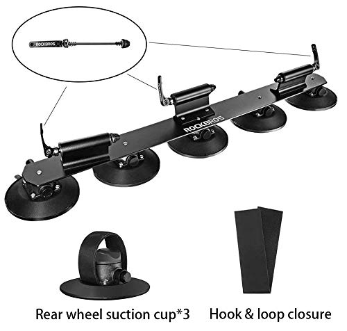 ROCKBROS Suction Bike Rack Car Roof Bike Rack Bicycle Carriers for Cars Roof Bicycle Holder Roof Mounted Quick Release Aluminium Alloy with Sucker