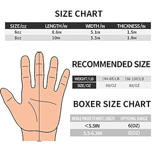 Grosee Kids Boxing Glove 6oz, 8oz, Training Sparring Gloves for Punching Bag, Kickboxing, Muay Thai, MMA, UFC, Gift for Age 6-15 Years, Leather, Boys and Girls