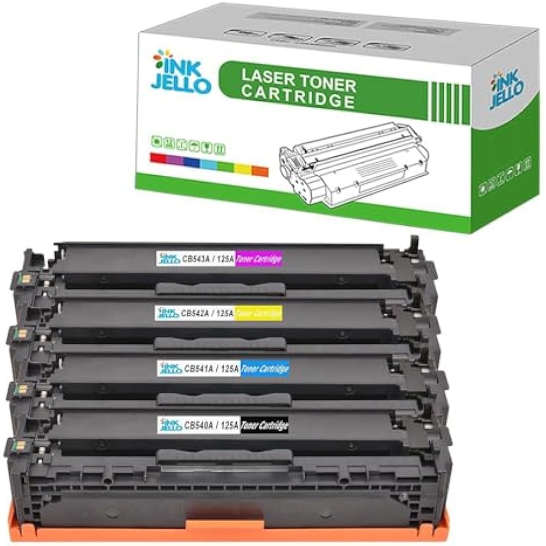 InkJello Compatible Toner Cartridge Replacement for HP Colour LaserJet CM1312 CM1312n CM1312nfi CP1215 CP1217 CP1510 CP1514n CP1515n CP1518ni (BK/C/Y/M, 4-Pack)