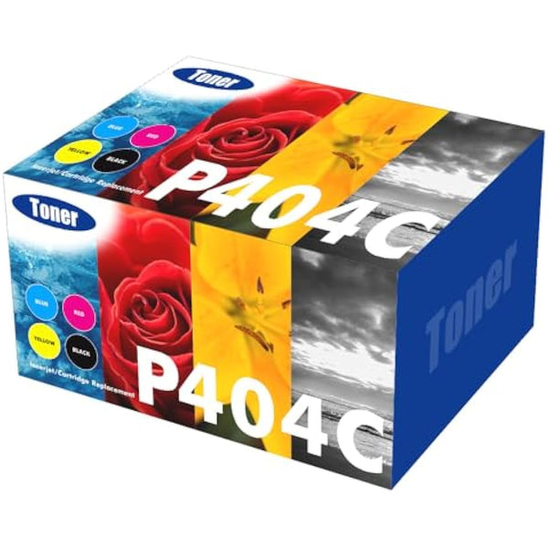 4 Pack CLT-P404C P404C K404S for Samsung C430w Toner Cartridge Xpress SL C480w C480fw C480fn C430 C480 C43x C48x CLT-K404S CLT-C404S CLT-M404S CLT-Y404S Black Cyan Yellow Magenta