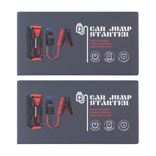 Povasee Jump Starter Power Pack, 5000A Car Battery Booster Jump Starter (up to All Gas or 10L Diesel) with 3" LCD Display, Car Starter with 2 USB Ports, Jump Leads and LED, Jump Pack for 12V Vehicles