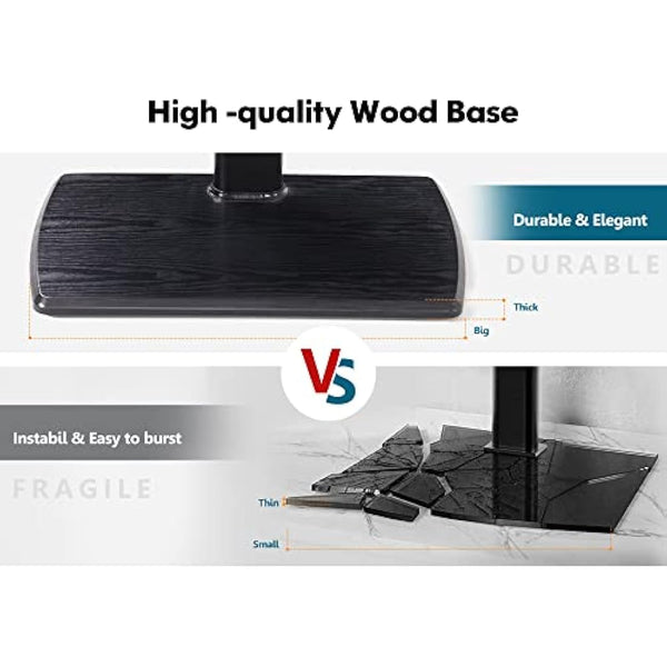 FITUEYES TV Stand with 20mm Wood Base for 32-70 Inch TV, Tall TV Floor Stand with 60° Swivel & 6 Height Adjustment, Cantilever TV Mount Stand Max VESA 600x400mm Holds 40kg