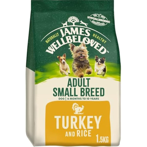 James Wellbeloved Adult Small Breed Turkey and Rice 1.5 kg Bag, Hypoallergenic Dry Dog Food