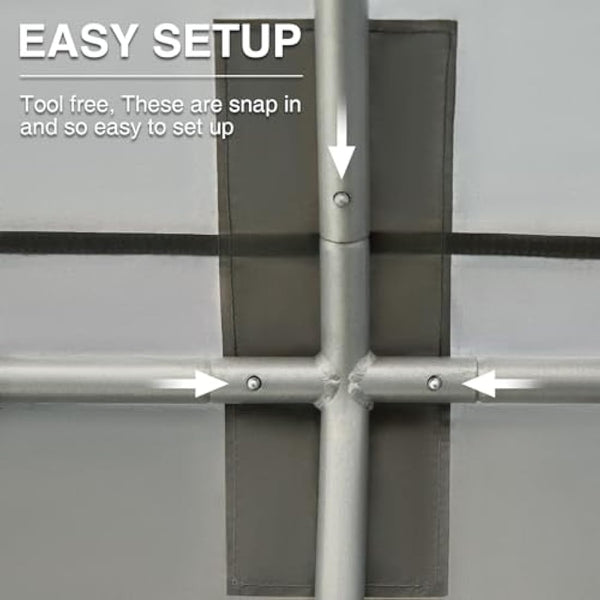 EVER ADVANCED Outdoor Shelter with Vents, 3000mm Water Resistant Tent for Outside, Heavy Duty Shed for Motorcycle, Bike, Garden Storage, Foldable, Portable Garage, Gray