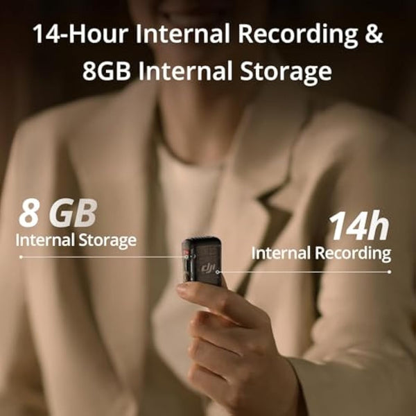 DJI Mic 2 Transmitter (Shadow Black), Wireless Lavalier Microphone with Intelligent Noise Cancelling, Bluetooth Microphone for 14-Hour Internal Recording, Magnetic Attachment Phone Microphone, YouTube