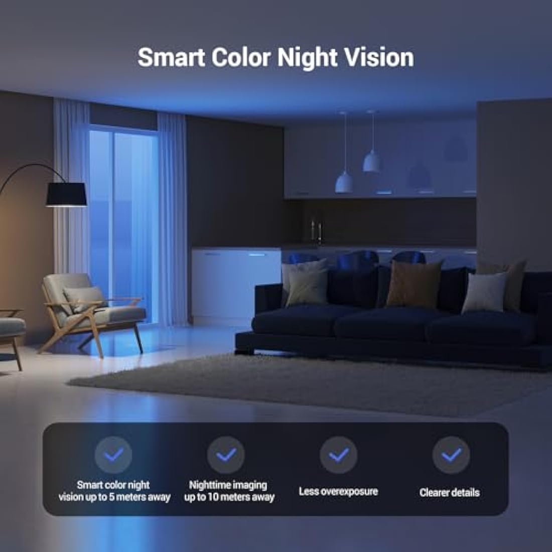 EZVIZ 4MP Indoor Camera No Monthly Fee, 512GB Supports, Spotlight Colour Night Vision, Dual Band Wifi, One-touch-calling Button, Two-way Audio, Sound/Human Detection, Works with Alexa (CP1 Pro 2K+)