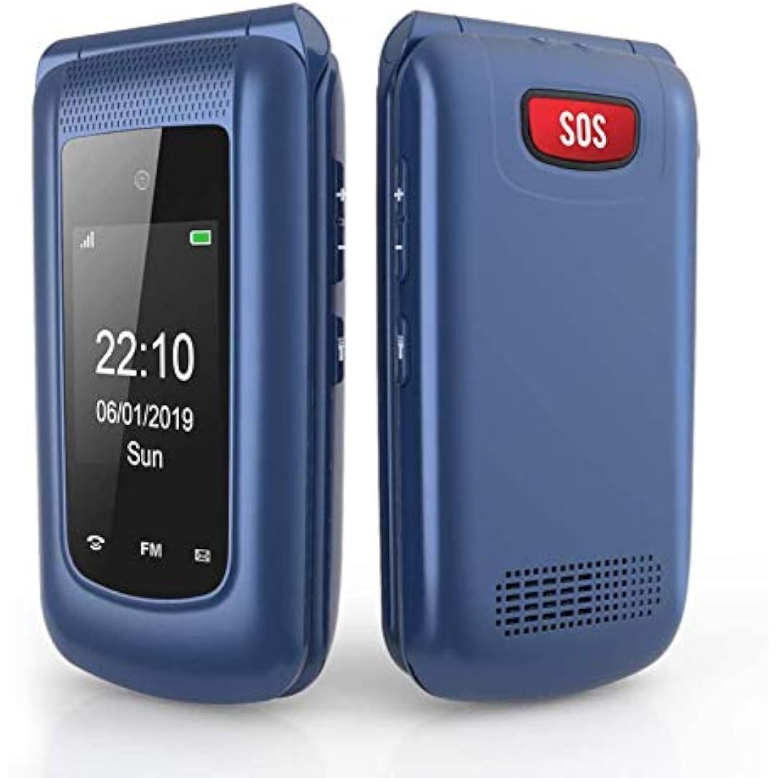uleway Big Button Mobile Phone for Elderly Unlocked Flip Senior Mobil Phone Pay As You Go Flip Phone Basic Phone with SOS Emergency Button Speed Dail Torch FM Radio Easy to Use for Senior (2G-Blue)