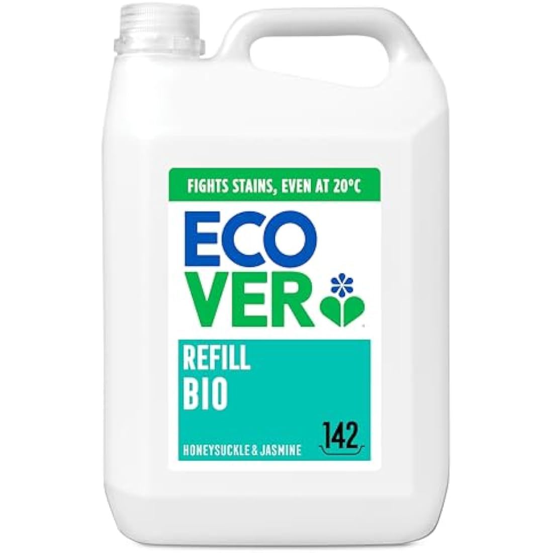 Ecover Concentrated Bio, Laundry Detergent Refill, Laundry Washing Liquid, Honeysuckle & Jasmine, 142 Washes, 5L