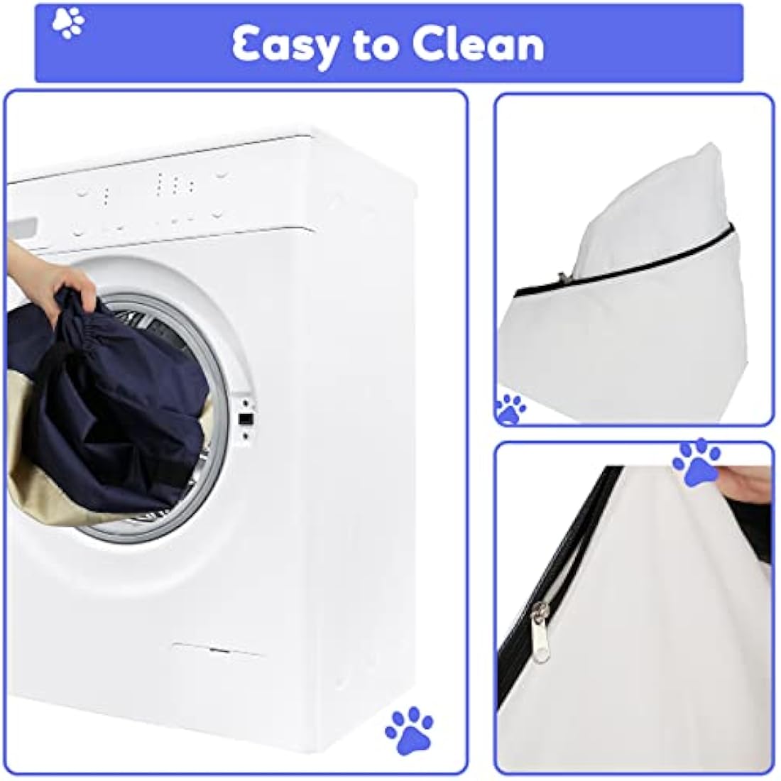 2 in 1 Dog Car Seat Washable and Stain Resistant Pet Booster Seat for Small and Medium Dogs Cats Super Soft PP Cotton Travel Safety Pet Car Seat with Storage Bag and Harness Strap