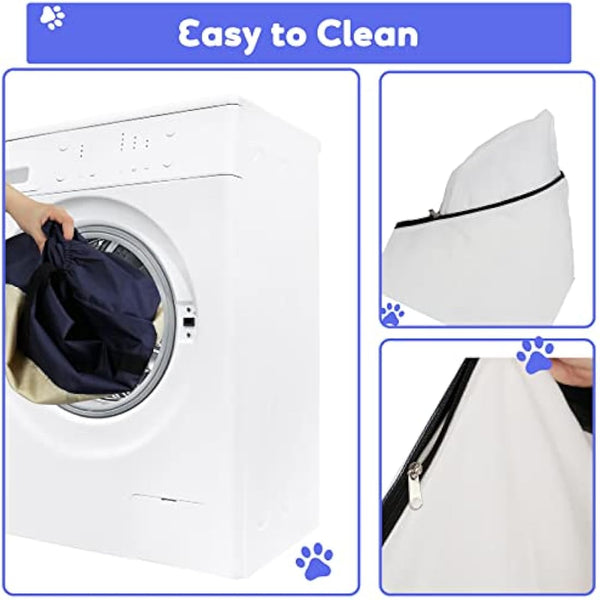 2 in 1 Dog Car Seat Washable and Stain Resistant Pet Booster Seat for Small and Medium Dogs Cats Super Soft PP Cotton Travel Safety Pet Car Seat with Storage Bag and Harness Strap