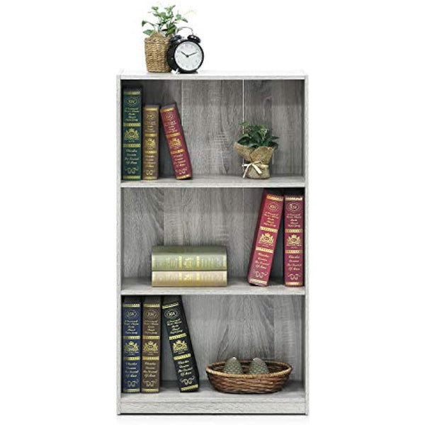 Furinno Basic 3-Tier Bookcase Storage Shelves, French Oak
