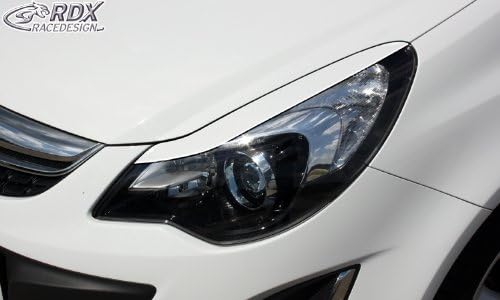 RDX Racedesign Head light spoilers compatible with Opel Corsa D 2006- (ABS)