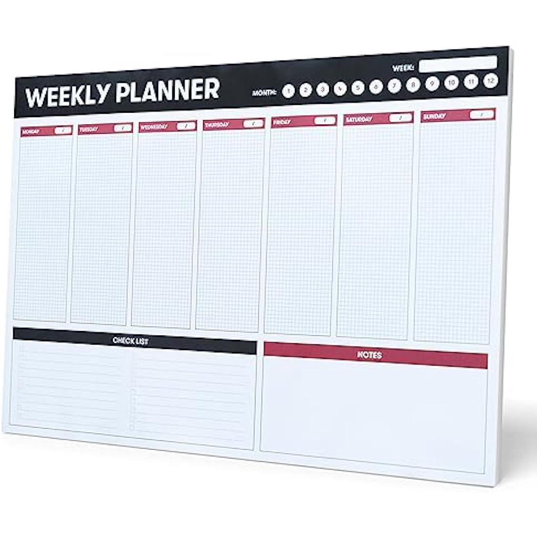 Grupo Erik Weekly Planner A3 | Undated Daily Planner Family, Desk Calendar, 54 Tear Off Pages A3 Notepad | Cute Stationery Gifts