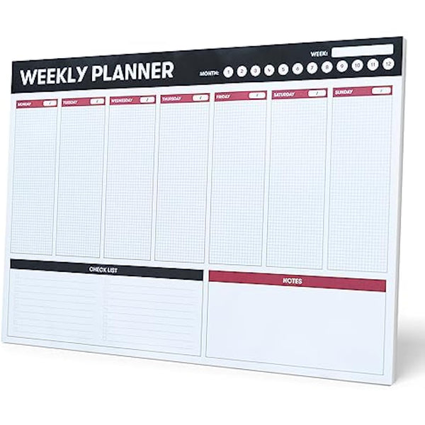 Grupo Erik Weekly Planner A3 | Undated Daily Planner Family, Desk Calendar, 54 Tear Off Pages A3 Notepad | Cute Stationery Gifts
