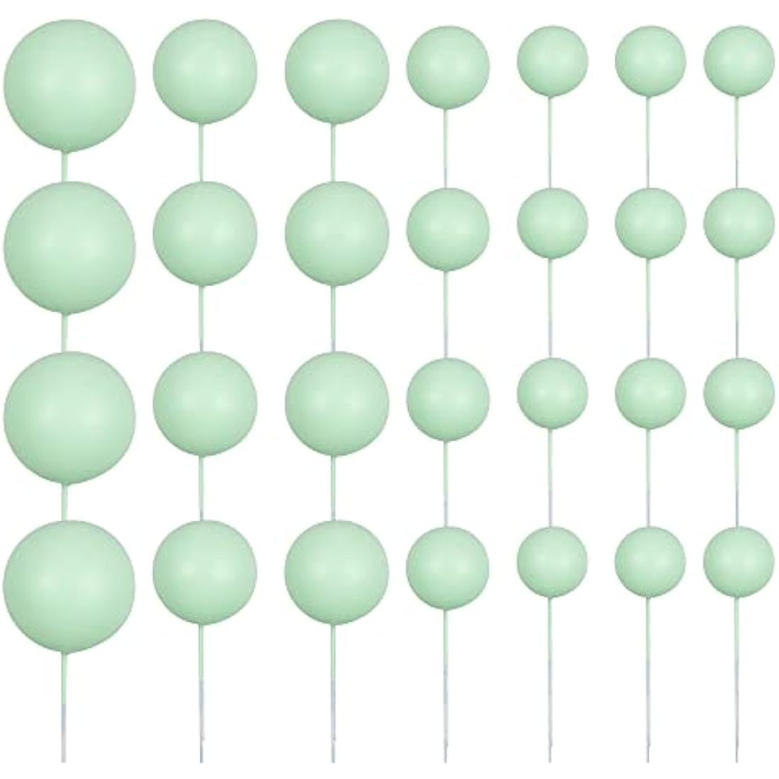 Gyufise 30Pcs Balls Cake Topper Mini Balloons Cake Toppers Foam Ball Cake Decorations Balloon Cake Topper Ball Shaped Cake Insert Topper for Birthday Party Baby Shower Decor Rose Green